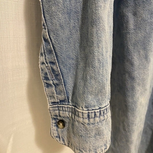 Topshop Moto Acid Wash Denim Shirt dress Size 4 - Picture 6 of 8